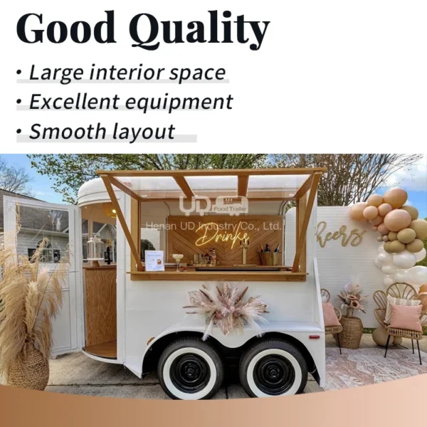 Hot Sale Horse Trailers Mobile Bars Ice Cream Vending Van Vintage Food Truck Horse Box Food Stall Kiosk Food Trailer - Image 2