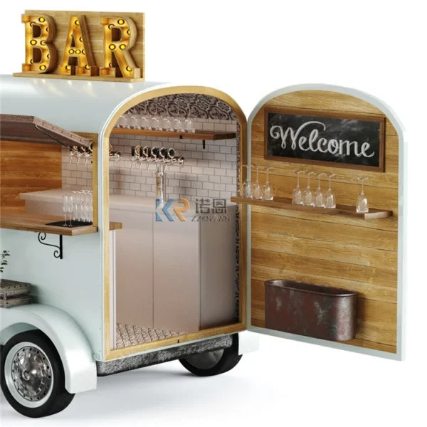 Custom Flower Cart Food Truck Wedding Cart Mobile Coffee Bar Vintage Horse Box Trailer for Sale USA - Image 5