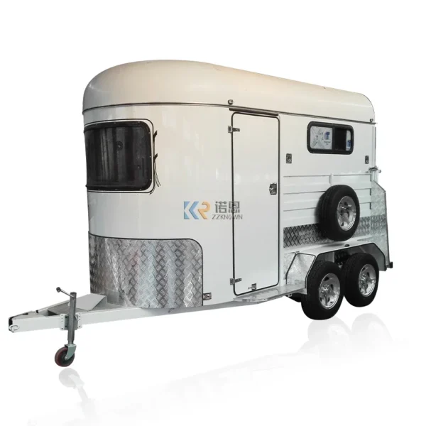 Luxurious 2 Horse Straight Load Float with Living Quarter Custom Horse Box Trailer with Caravan Door - Image 2