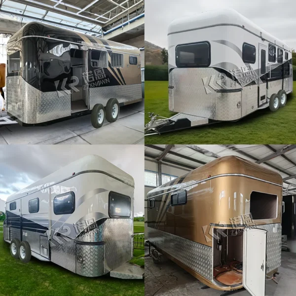 Horse Trailer Float with Roof Bed and Horse Yards Custom Deluxe Horse Carriage Trailer Added Caravan Door - Image 5