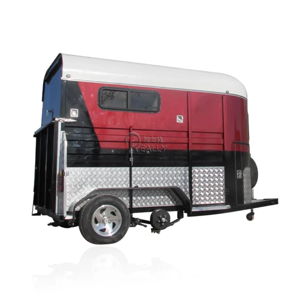 OEM 2 Horses Angle Load Horse Trailer With Luxurious Configuration Transportation Horse Floats Truck - Image 4