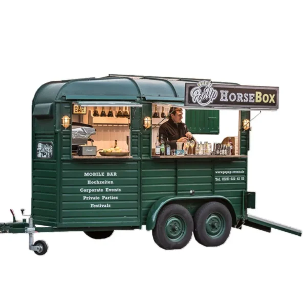Mobile Bars Ice Cream Vending Van Horsebox Vintage Horse Box Food Carts Trolley Kiosk Food Trailer - Image 2