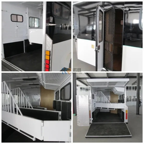 Customizable Gooseneck 3 Horse Trailer Australian Standard Horse Float Trailer Camper Truck with Door Horse Carts for Sale - Image 5