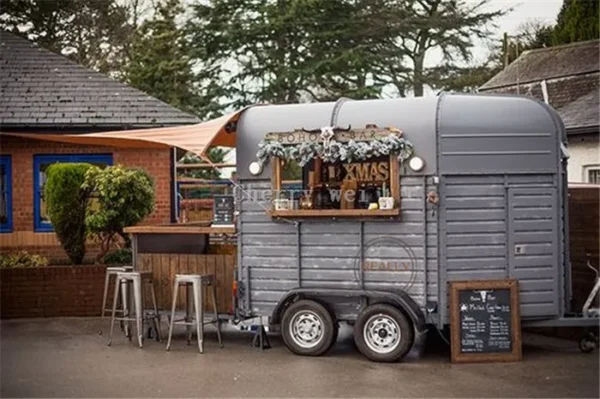 Multi-function Camp Horse Trailer Retro Food Van Coffee Kiosk Cart Beer Wine Bar Juice Ice Ice Cream Trailer for Sale - Image 2