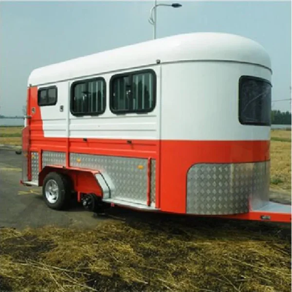 2024 Galvanized 2 Horse Float Trailer with Living Quarters Deluxe Angle Horse Load Cart supporting Customization - Image 3