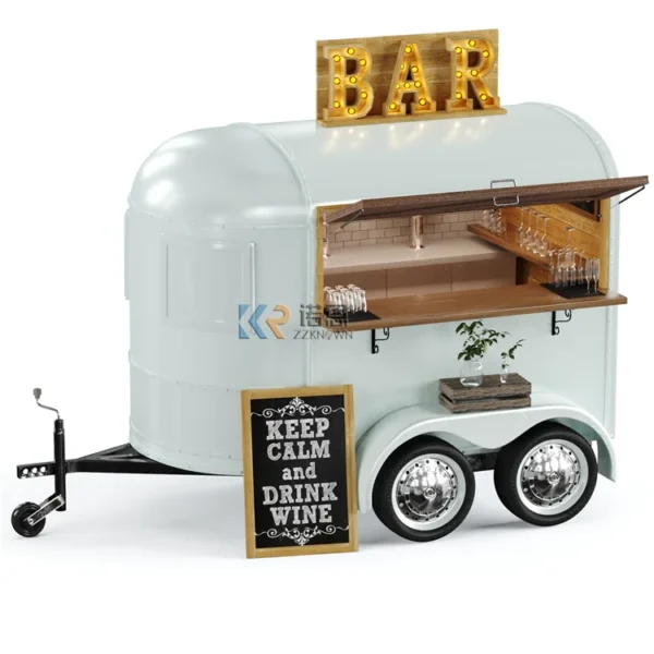 Custom Flower Cart Food Truck Wedding Cart Mobile Coffee Bar Vintage Horse Box Trailer for Sale USA - Image 2