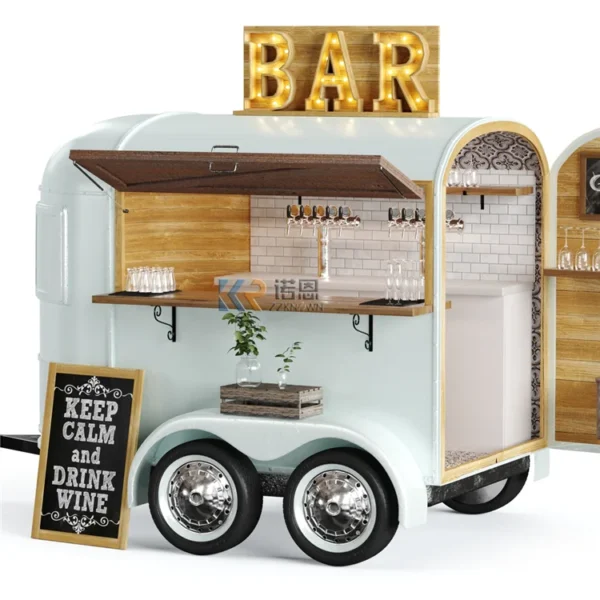 Custom Flower Cart Food Truck Wedding Cart Mobile Coffee Bar Vintage Horse Box Trailer for Sale USA - Image 3