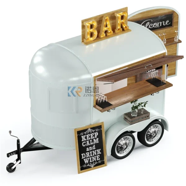 Custom Flower Cart Food Truck Wedding Cart Mobile Coffee Bar Vintage Horse Box Trailer for Sale USA - Image 4