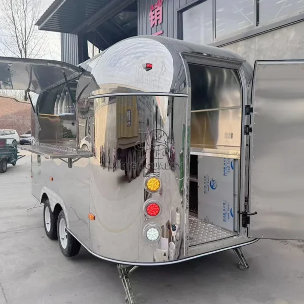 Modern Mobile Food Trailer with Burger , Coffee Vending, and Pizza Oven for Sale